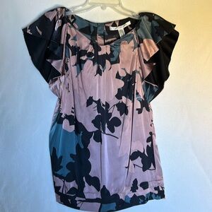Diane Von Furstenberg Lindella Flutter Top Size 10